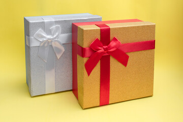 Gift boxes for man and woman. Gift boxes of different colors. Gifts for lovers