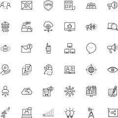 communication vector icon set such as: indicator, cash, go, interaction, alert, behavior, walkie, financial, profile, forum, programming, useful, net, clip, legal, tower, e-commerce, start
