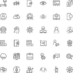 communication vector icon set such as: loyalty, settings, mind, key, walkie-talkie, international, portable, partner, networking, word, sms, plan, trainer, affiliate, affiliate marketing, card, style
