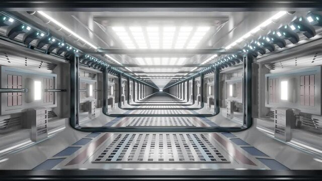 Alien installation in a science fiction space station