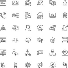 communication vector icon set such as: visual, success, relationship, attention, consumer, cog, chatter, personality, architecture, security, candidate, scream, operator, tutorial, window, channel