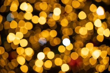 Christmas ilumination bokeh gights in the city