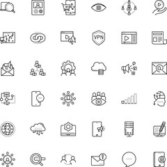 communication vector icon set such as: wi, tube, e-commerce, magnifier, style, profile, play, scanning, manager, asynchronous learning, home, grid, vpn, panel, wire, messaging, low, e-mail, linked
