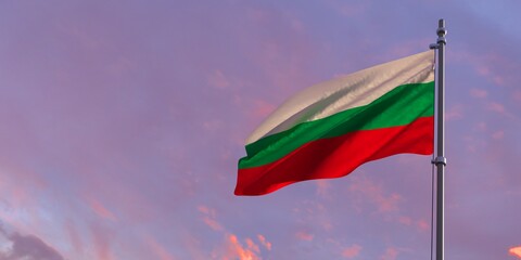 3d rendering of the national flag of the Bulgaria
