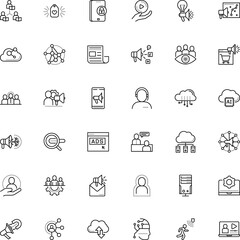 communication vector icon set such as: conversation, volume, director, movement, envelope, entrepreneur, key, loudspeaker, coronavirus, friendship, secretary, female, give, daily, plan, compliance