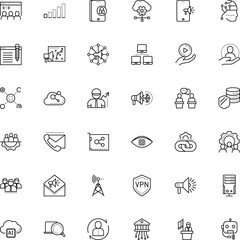 communication vector icon set such as: entrepreneur, find, add, quality, linked, finance, building, presentation, station, push, wi, grid, job, engine, resources, education, staff, note, scream