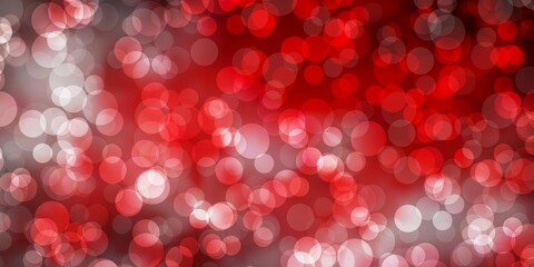 Dark Red vector background with circles.
