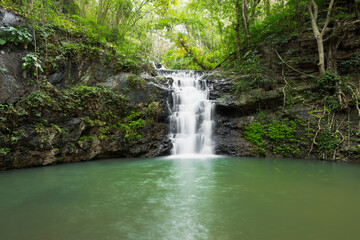 Fototapeta na wymiar Ton Rak Sai Waterfall is in Namtok Sam Lan National Park ,Saraburi Thailand