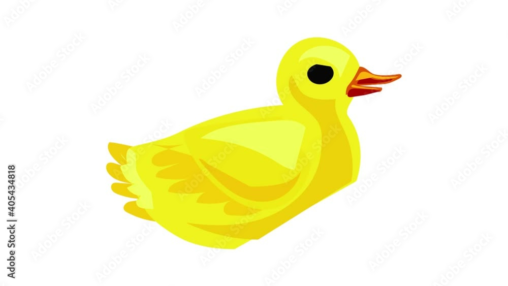 Poster yellow duck icon animation best object on white background