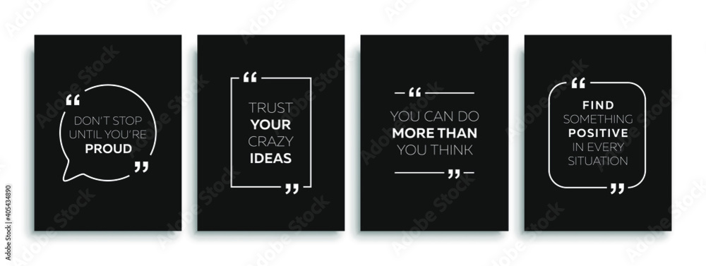 Wall mural inspirational quote for your opportunities. speech bubbles with quote marks. motivational quotes. ve