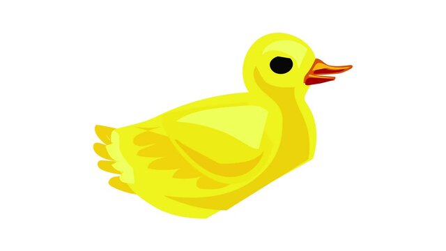 Yellow duck icon animation best object on white background