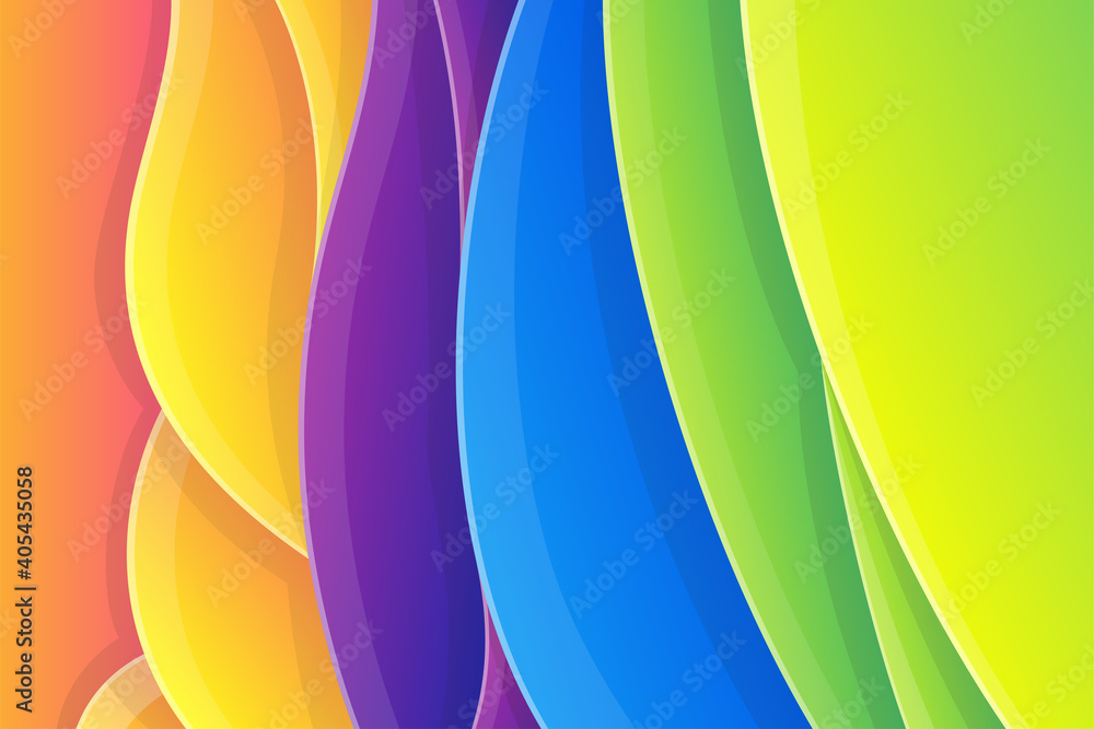 Poster vector colorfully flow. combination multi gradient colors with shadow and shine. horizontal layout b