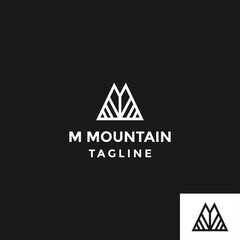 m mountain logo vector icon illustration