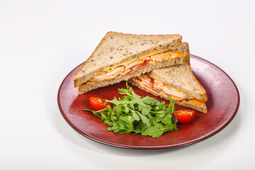 Sandwich with chicken breast and cheese