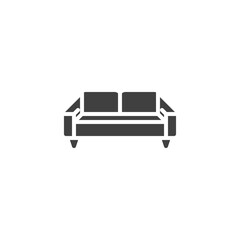 Couch sofa vector icon. filled flat sign for mobile concept and web design. Sofa, seat furniture glyph icon. Symbol, logo illustration. Vector graphics