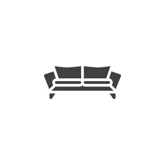 Modern furniture sofa vector icon. filled flat sign for mobile concept and web design. Couch sofa glyph icon. Symbol, logo illustration. Vector graphics