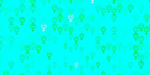 Light Green vector texture with women rights symbols.