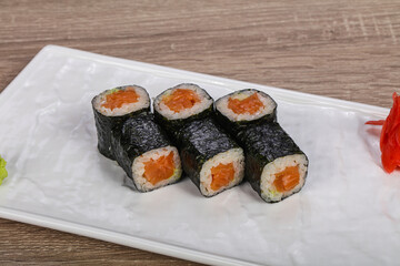 Japanese traditional roll with salmon