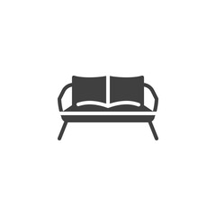 Modern furniture sofa vector icon. filled flat sign for mobile concept and web design. Couch sofa glyph icon. Symbol, logo illustration. Vector graphics
