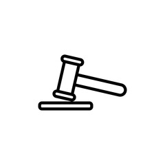 Hammer line icon. legal symbol. simple design editable. Design template vector