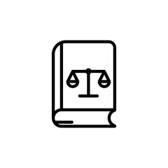 Book line icon with balance. legal justice symbol. simple design editable. Design template vector