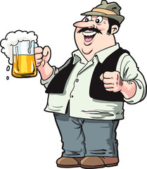Man holding glass of beer 
