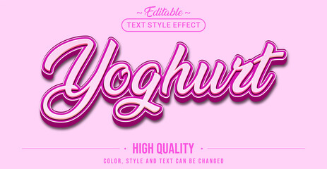 Editable text style effect - Yoghurt text style theme.