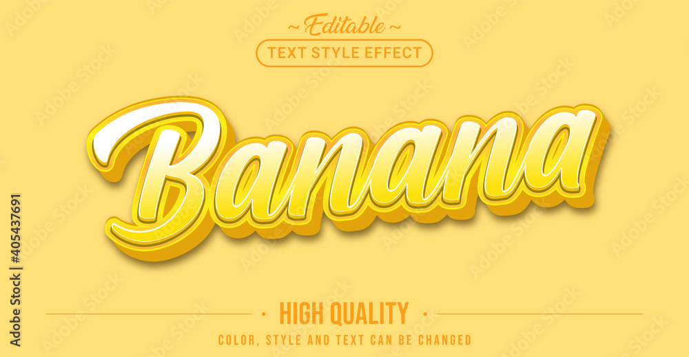 Poster Editable text style effect - Banana text style theme.