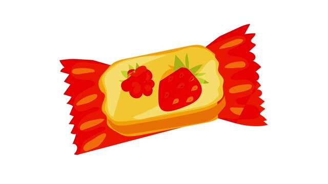 Jelly fruit bonbon icon animation best object on white background