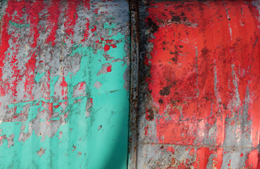 Empty rusty barrel. Abstract, background, textured.