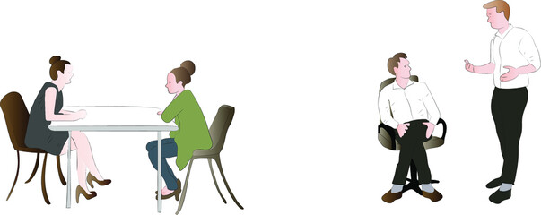 Concentrated man and woman workers  talk brainstorming negotiate on business project together,   consider cooperation at meeting. Cooperation concept