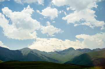 mountains and clouds