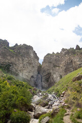waterfall in the mountains