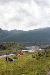camping in the mountains