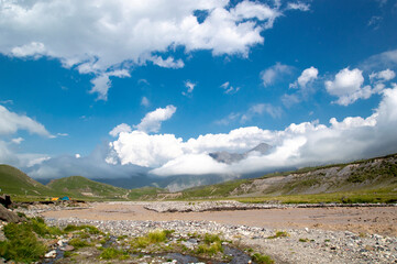 landscape with blue sky