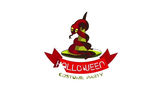 Halloween costume party logo animation best object on white background