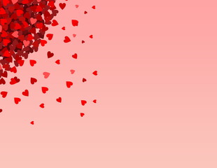 Valentine's Day background with hearts and pink color