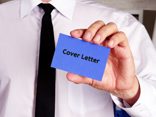 Business concept meaning Cover Letter with phrase on the piece of paper.