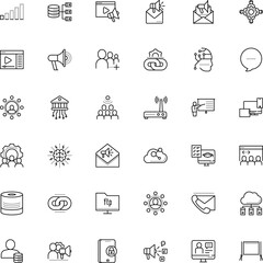 communication vector icon set such as: logo, padlock, unlock, pro, survey, document, meeting, panel, standing, skin, cyborg, audience, talk, administrator, tune, development, scale, demonstration