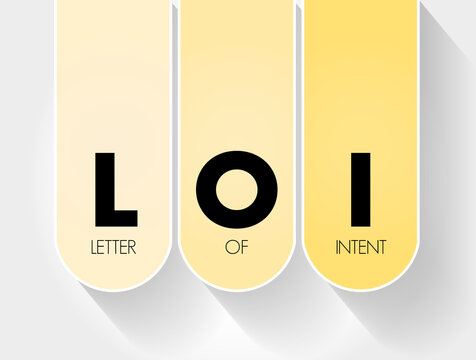 LOI - Letter of Intent acronym, concept background