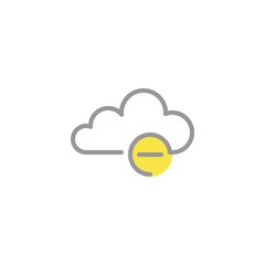 Cloud computing remove line icon. linear style sign for mobile concept and web design. Delete cloud storage outline vector icon. Symbol, logo illustration. Vector graphics