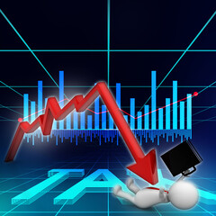 3d illustration Financial crisis concept, Economic Crisis. Business concept
