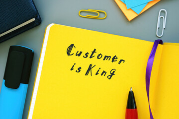 Customer is King inscription on the sheet.