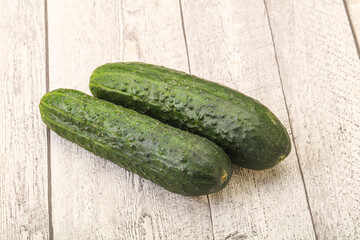 Ripe organic natural green cucumber