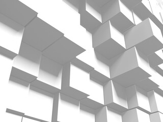 Obraz premium White cubes structure. Abstract futuristic background.