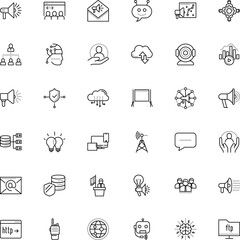 communication vector icon set such as: election, bitrate, chip, badge, spokesman, lock, search, data architecture, alert, file, architecture, protect, news, assistance, protocol, employee