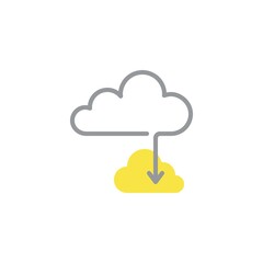 Cloud transfer line icon. linear style sign for mobile concept and web design. Cloud storage copy outline vector icon. Symbol, logo illustration. Vector graphics