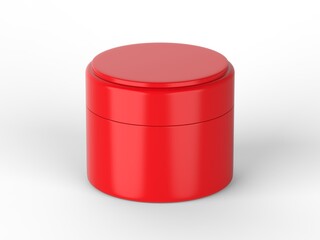 Rec cosmetic cream jar mockup template on isolated white background, ready for design presentation, 3d illustration