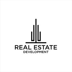 Modern Building and Real Estate Development Logo Featuring Urban Architecture and Growth Concept in Minimalist Line Style for Corporate Property and Investment Identity