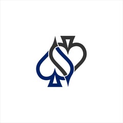 Spade Card Logo Design Vector Illustration  